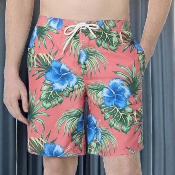 Ocean Pacific Coral Hibiscus Tropical Mens 9" Board Swim Shorts Lined NEW XL - Picture 8 of 8